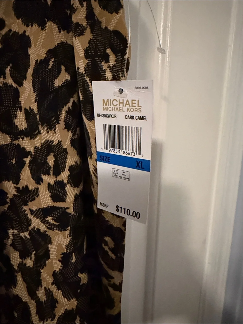 NWT Michael Kors Tan and Black Leopard Wide-Leg Pants